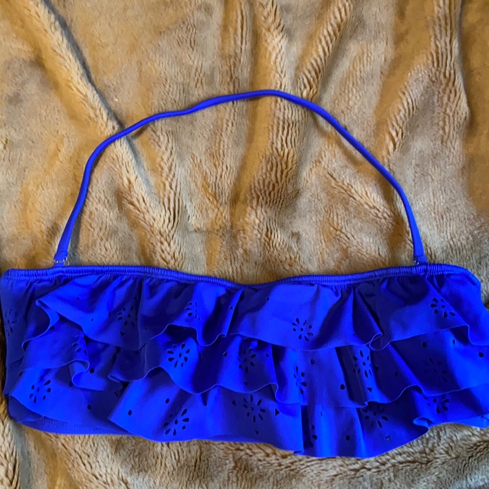 Arizona Royal Blue ruffled swim top size XL